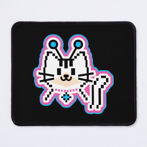 Item preview, Pixel Art Cat Face With Antenna Eyes designed and sold by AhmedZouita.