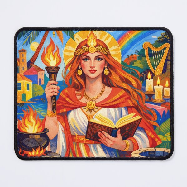 Item preview, Brigid Celtic Goddess illustration – Sacred Fire and Ancient Wisdom designed and sold by GalleryKauffeld.
