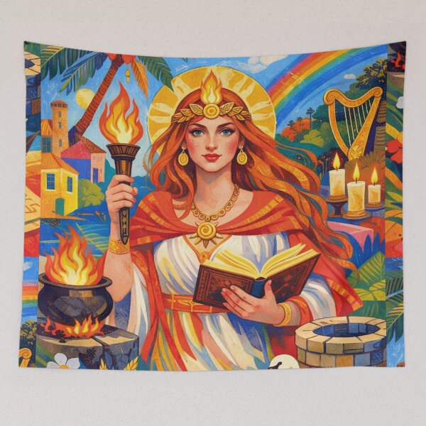 Item preview, Brigid Celtic Goddess illustration – Sacred Fire and Ancient Wisdom designed and sold by GalleryKauffeld.
