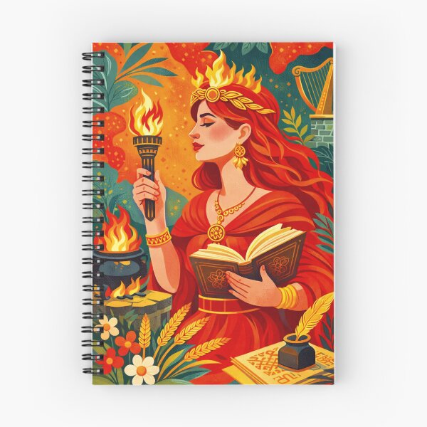 Item preview, Brigid Goddess illustration – Celtic Mythology and Sacred Fire designed and sold by GalleryKauffeld.