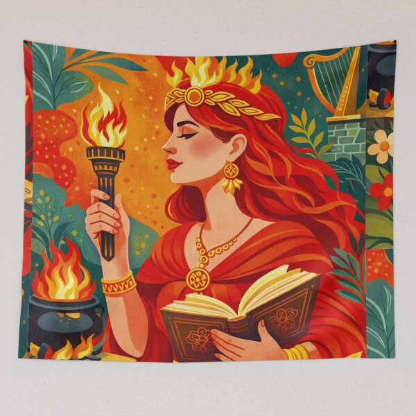 Item preview, Brigid Goddess illustration – Celtic Mythology and Sacred Fire designed and sold by GalleryKauffeld.