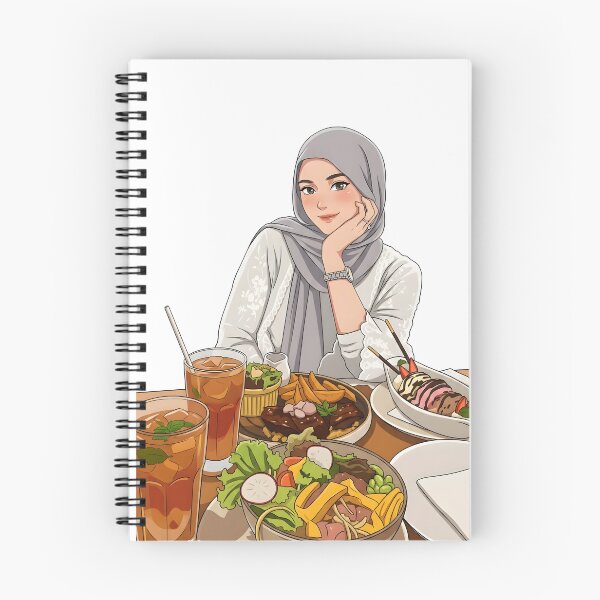 Item preview, Cozy Cafe Dinner Date Modest Anime Girl Art hand draw illustration designed and sold by sabartgunpla.