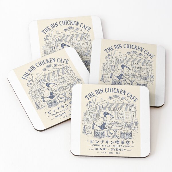 Item preview, The Bin Chicken Cafe Bondi Sydney Chips Flat White Club Ibis bird designed and sold by Yellowriversss.