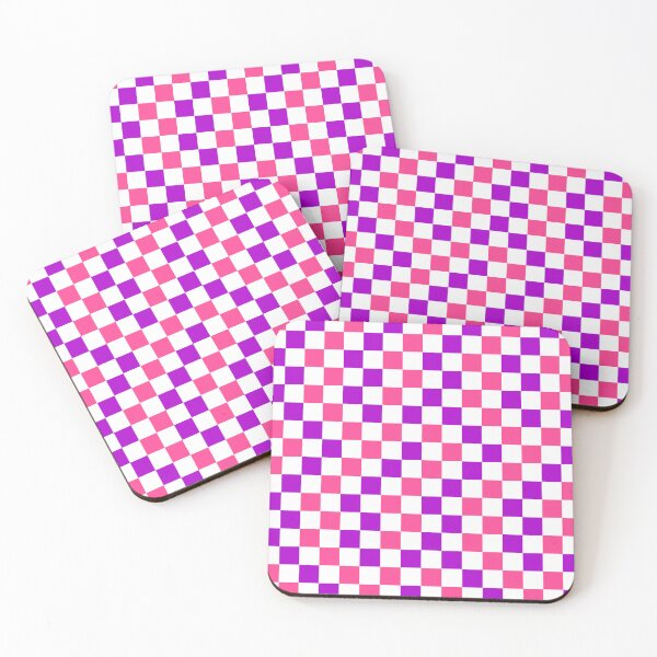 Item preview, Pink And Purple Checkered Design White  designed and sold by PatternTitan.