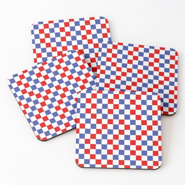 Item preview, Red And Blue Checkered Design White  designed and sold by PatternTitan.