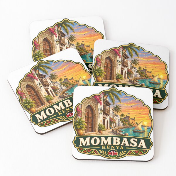 Item preview, Mombasa Kenya Old Town Coastal Vintage Travel Badge designed and sold by ChicClicker.