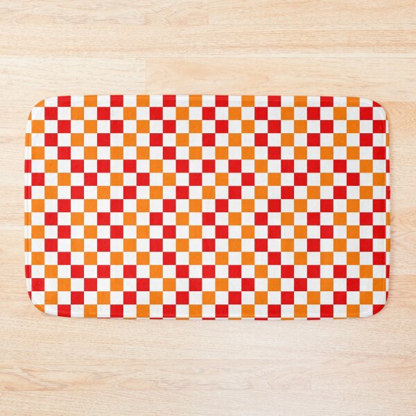 Item preview, Red And Orange Checkered Design White  designed and sold by PatternTitan.