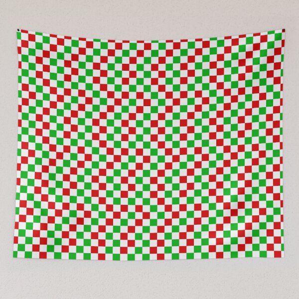 Item preview, Red And Green Checkered Design White  designed and sold by PatternTitan.