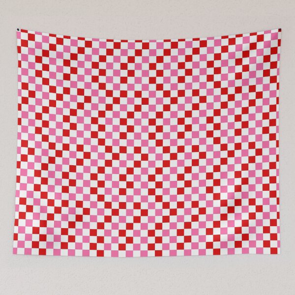 Item preview, Pink And Red Checkered Design White  designed and sold by PatternTitan.