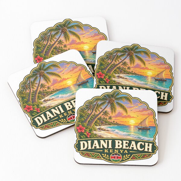 Item preview, Diani Beach Kenya Tropical Paradise Vintage Travel Badge designed and sold by ChicClicker.