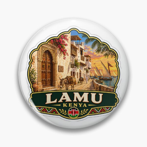 Item preview, Lamu Kenya Swahili Coast Vintage Travel Badge designed and sold by ChicClicker.