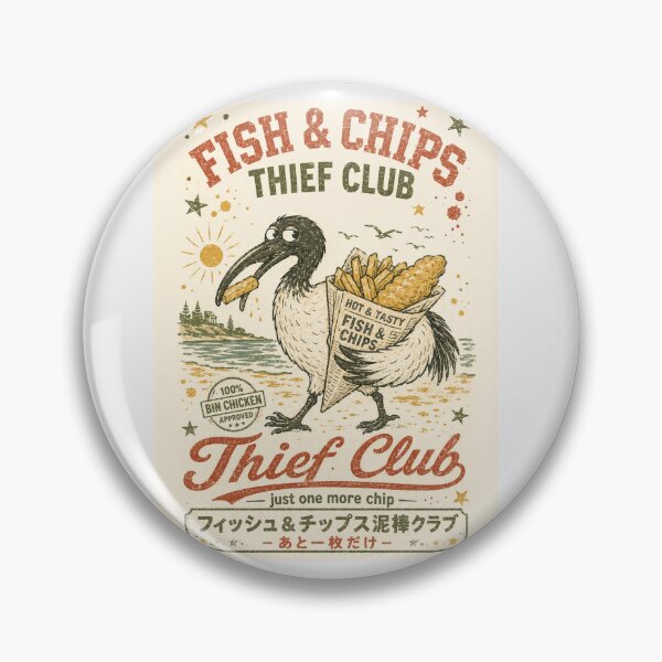Item preview, Fish & Chips Thief Club Bin Chicken Thief Club Bondi Beach designed and sold by Yellowriversss.