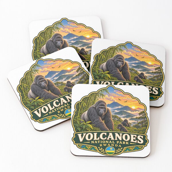 Item preview, Volcanoes National Park Rwanda Gorilla Vintage Travel Badge designed and sold by ChicClicker.