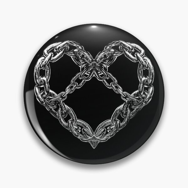 Item preview, Chain Heart Interlocking Metal Love Symbol Black and White Art designed and sold by inkoutninja.