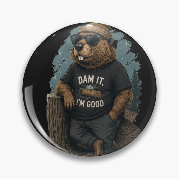 Item preview, Beaver Damn It I'm Good Vintage Wild Icon designed and sold by IGArte.
