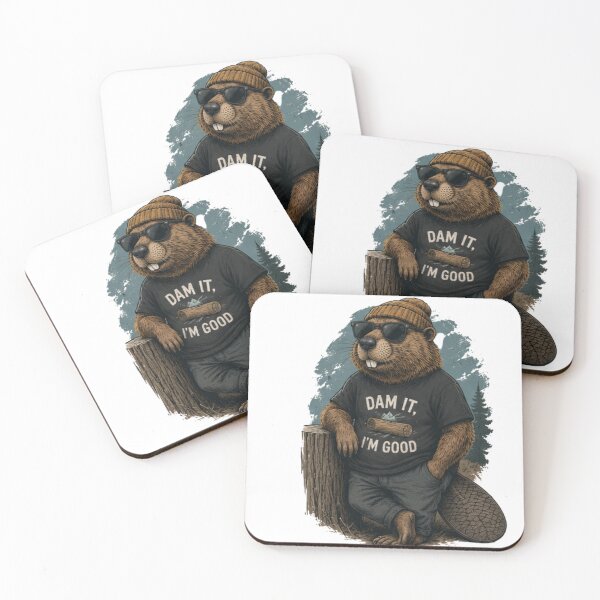 Item preview, Beaver Damn It I'm Good Vintage Wild Icon designed and sold by IGArte.