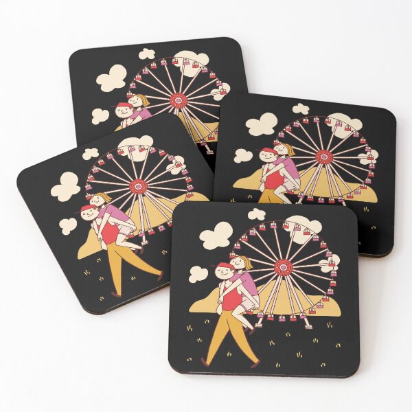 Item preview, Cute Couple Piggyback Ride Ferris Wheel Summer Festival designed and sold by Hilal-Studio.