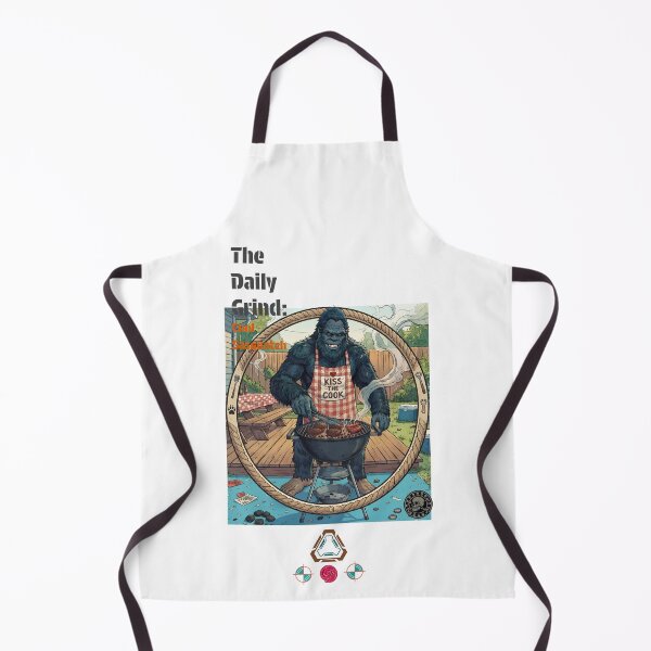 Item preview, Bigfoot BBQ Master - Funny Sasquatch "Kiss the Cook" Grilling Design designed and sold by Whimsy Trail Co.