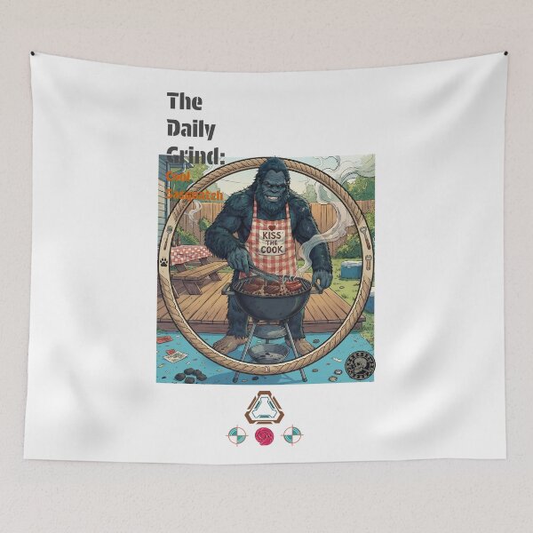 Item preview, Bigfoot BBQ Master - Funny Sasquatch "Kiss the Cook" Grilling Design designed and sold by Whimsy Trail Co.
