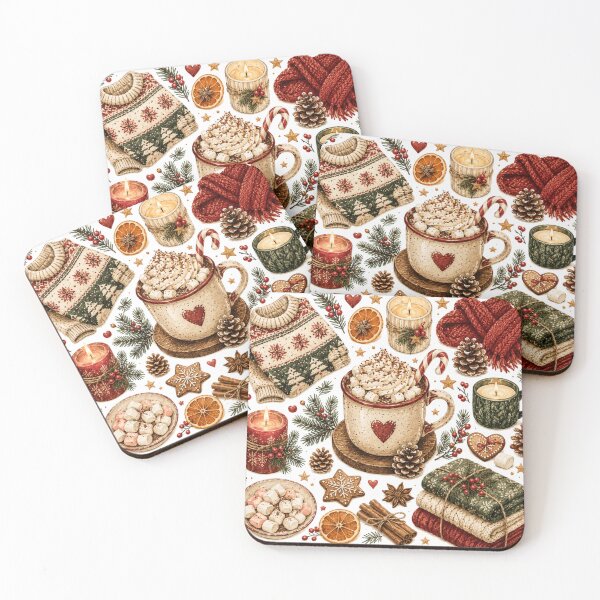Item preview, Cozy Christmas Hot Cocoa Rustic Winter Hygge Holiday designed and sold by DreamPixelPrint.