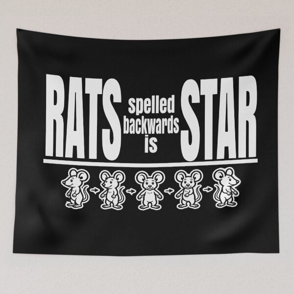 Item preview, Rats Spelled Backwards is Star Funny Cute Cartoon Rat Meme  designed and sold by Colorfulman.
