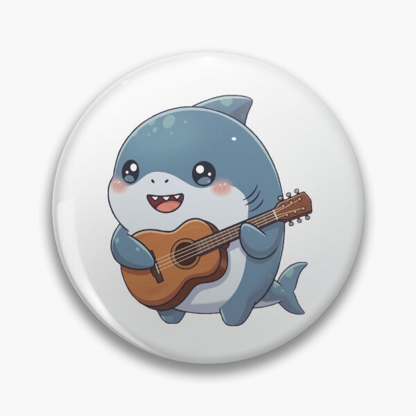 Item preview, Cute Guitarist Shark – Kawaii Musician designed and sold by Nature's Chibis.