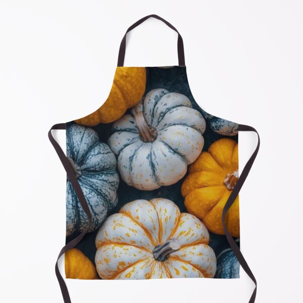 Item preview, Rustic Harvest Pumpkins — White Blue and Yellow Heirloom Pumpkin Patch Pattern designed and sold by LYAN-STORE.