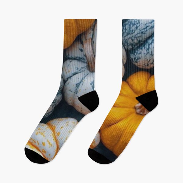 Item preview, Rustic Harvest Pumpkins — White Blue and Yellow Heirloom Pumpkin Patch Pattern designed and sold by LYAN-STORE.