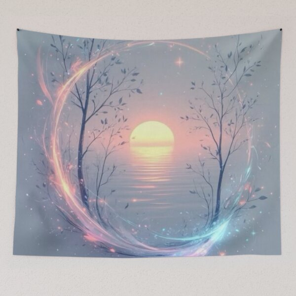 Item preview, Ethereal Sunset Gateway — Magical Pastel Tree Ring Portal designed and sold by LYAN-STORE.