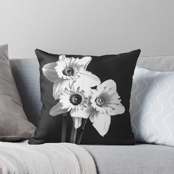Item preview, Daffodil Flowers Elegant Botanical Spring Black and White Art designed and sold by inkoutninja.