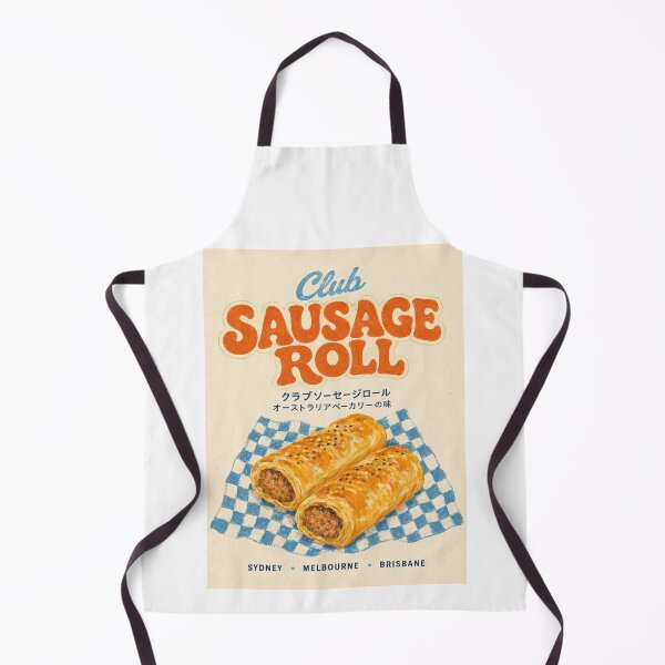 Aperçu de l'œuvre Club Sausage Roll Aussie Bakery Taste Sausage Roll rétro à damier créée et vendue par Yellowriversss.