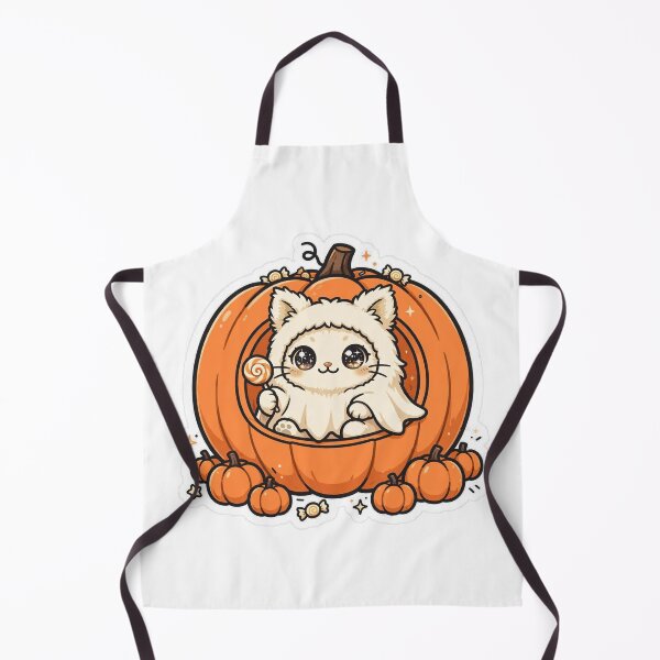 Item preview, Cute Ghost Cat in Pumpkin Halloween Kawaii Spooky Cat designed and sold by Ala'Salem| Cute Characters, Real Moods.