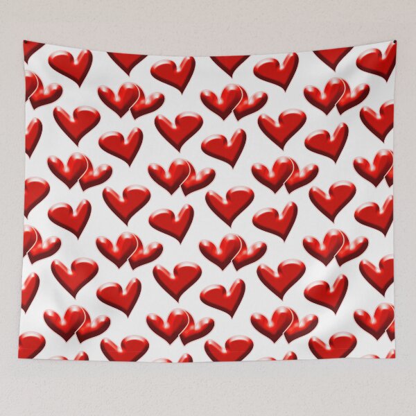 Item preview, Red hearts - White designed and sold by Yamy Morrell Art and Design.