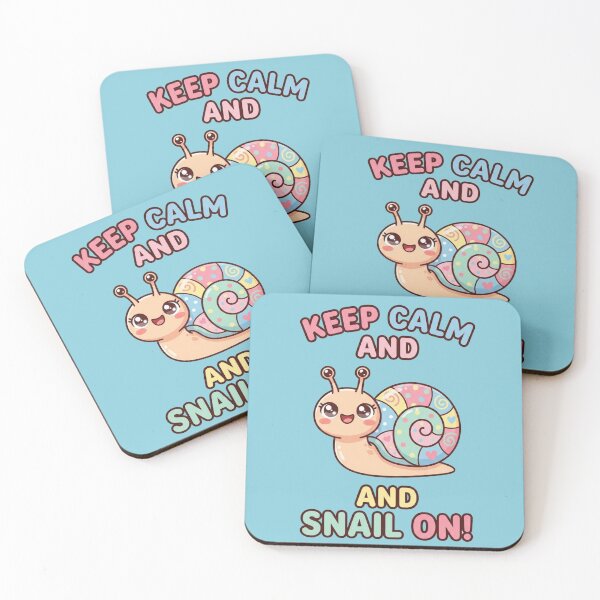 Item preview, Cute Kawaii Snail Design | Colorful Snail with “Keep Calm and Snail On” Quote | Funny Animal Artwork designed and sold by morning sun.