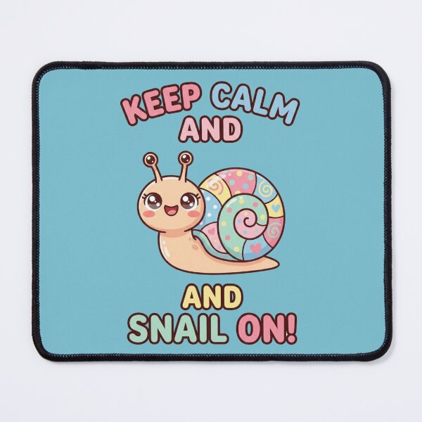 Item preview, Cute Kawaii Snail Design | Colorful Snail with “Keep Calm and Snail On” Quote | Funny Animal Artwork designed and sold by morning sun.