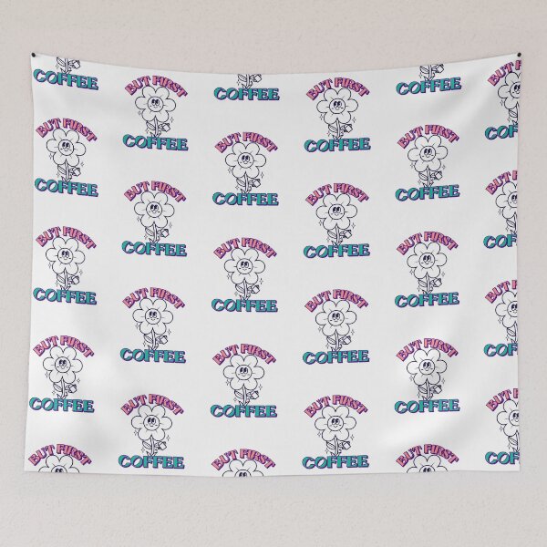 Item preview,  But First Coffee - Retro Flower Character designed and sold by chatzous.