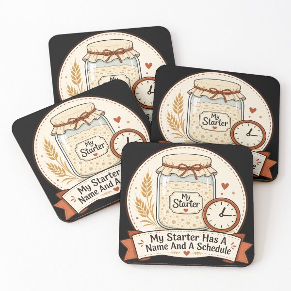 Item preview, My Starter Has A Name And A Schedule Funny Sourdough Baking Vintage Badge designed and sold by EpicInks24.