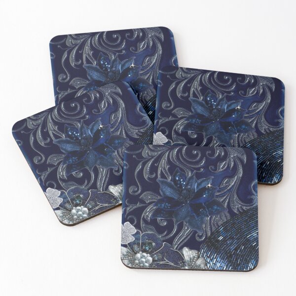 Item preview, Midnight Blue Floral Glam designed and sold by Luxnox.