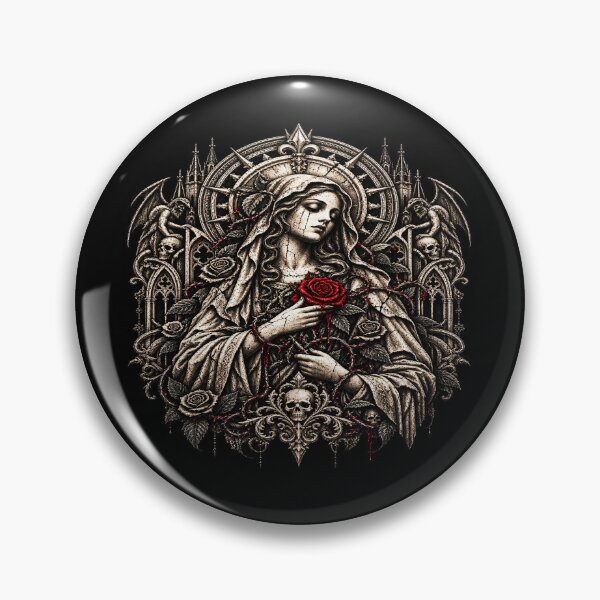 Item preview, Gothic Saint Statue Crimson Rose designed and sold by TheInkRaven.