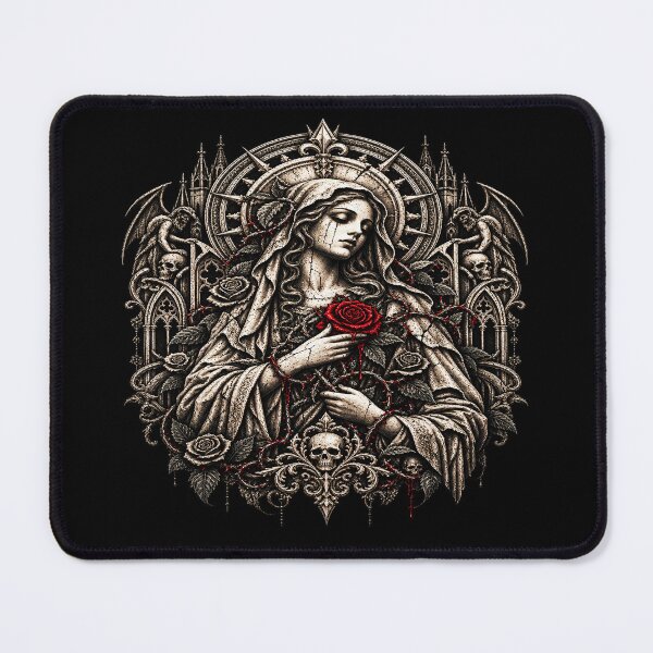 Item preview, Gothic Saint Statue Crimson Rose designed and sold by TheInkRaven.