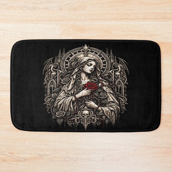 Item preview, Gothic Saint Statue Crimson Rose designed and sold by TheInkRaven.