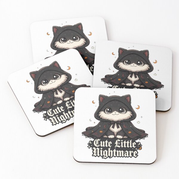 Item preview, Cute Little Nightmare Gothic Ghost Cat Dark Halloween Sticker designed and sold by Ala'Salem| Cute Characters, Real Moods.