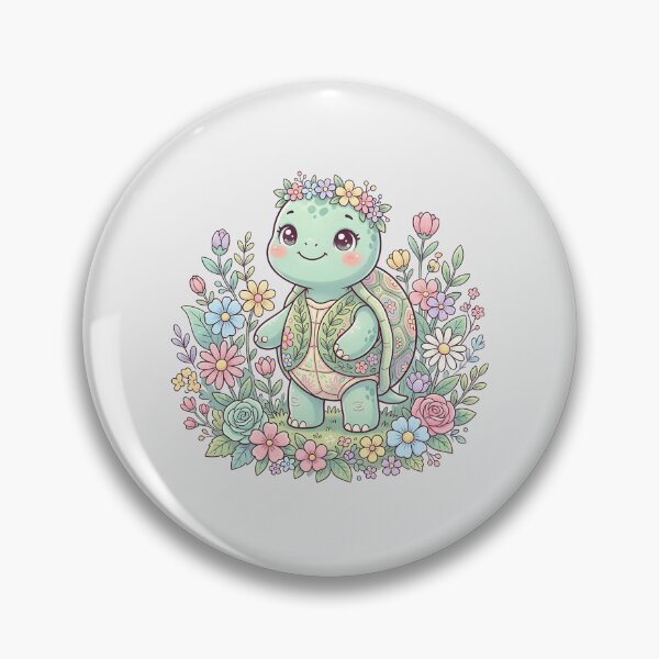 Item preview, Cute Turtle wear Flower Crown designed and sold by naragon4289.