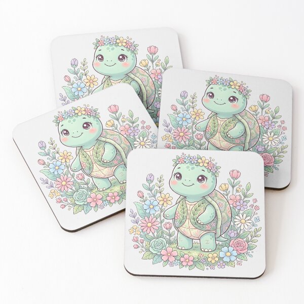 Item preview, Cute Turtle wear Flower Crown designed and sold by naragon4289.
