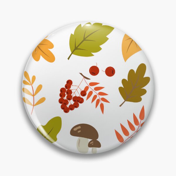 Item preview, Autumn Autumnal Leaves Rowan Berries and Mushroom Vector Sticker Pack designed and sold by ElenMart.