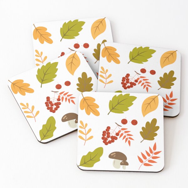 Item preview, Autumn Autumnal Leaves Rowan Berries and Mushroom Vector Sticker Pack designed and sold by ElenMart.
