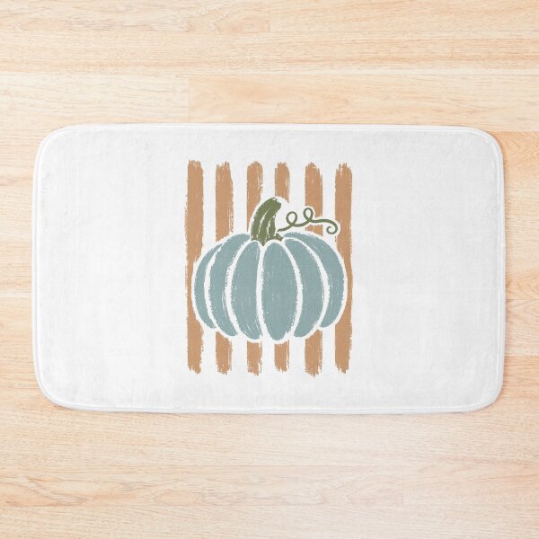 Item preview, Pastel Blue Pumpkin on Orange Stripes – Autumn Fall Design designed and sold by EmeraldeaArt.