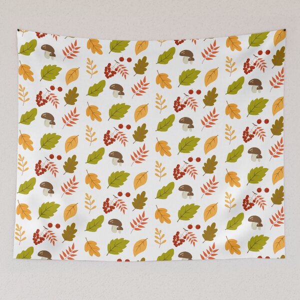 Item preview, Autumn Autumnal Leaves Rowan Berries and Mushroom Vector Sticker Pack designed and sold by ElenMart.