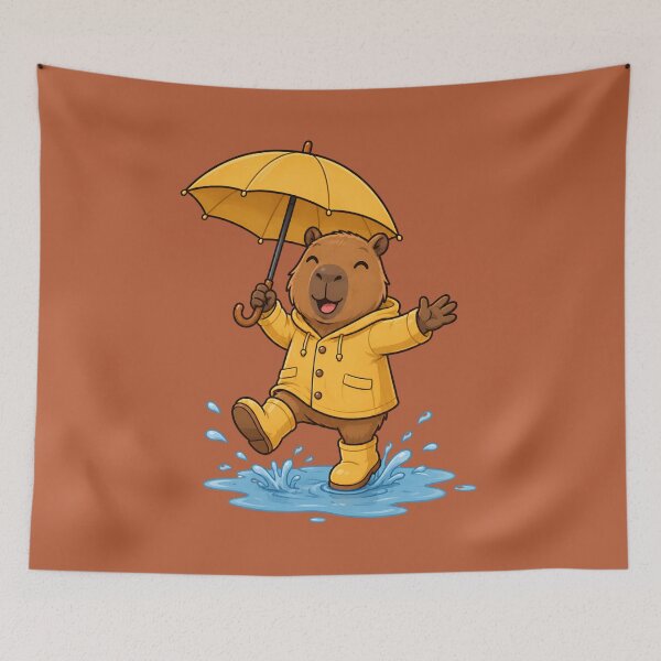Item preview, Autumn Capybara Puddle Adventure designed and sold by Ivy-Triggs.