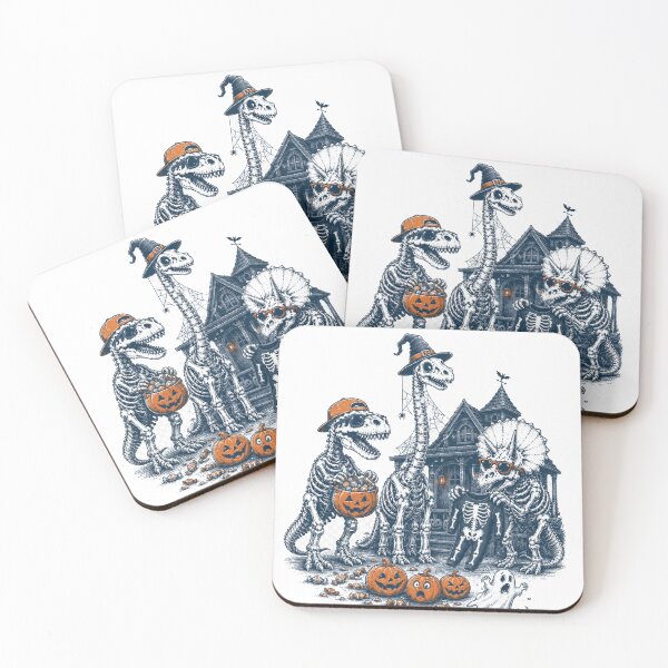 Item preview, Halloween Skeleton Dinosaur Squad Spooky Dino Trick or Treat Vintage designed and sold by zhivago1980.